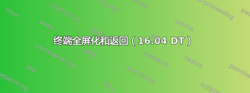 终端全屏化和返回（16.04 DT）