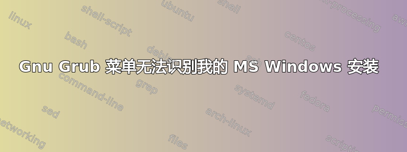 Gnu Grub 菜单无法识别我的 MS Windows 安装 