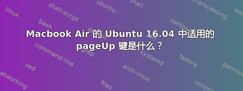 Macbook Air 的 Ubuntu 16.04 中适用的 pageUp 键是什么？