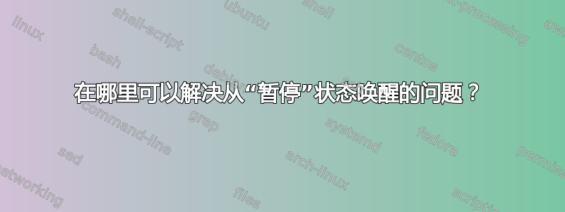 在哪里可以解决从“暂停”状态唤醒的问题？