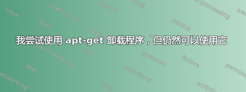 我尝试使用 apt-get 卸载程序，但仍然可以使用它