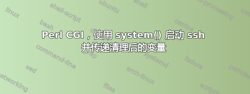 Perl CGI，使用 system() 启动 ssh 并传递清理后的变量