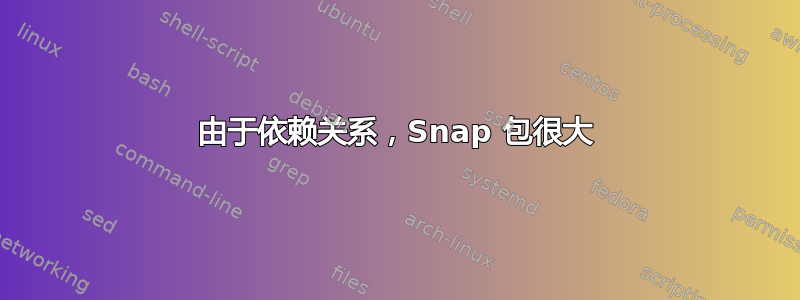 由于依赖关系，Snap 包很大