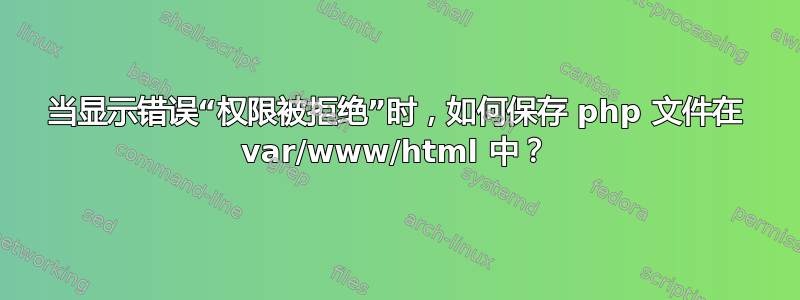 当显示错误“权限被拒绝”时，如何保存 php 文件在 var/www/html 中？