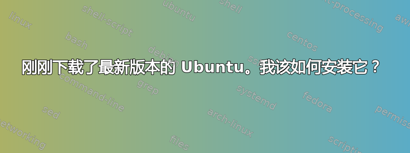 刚刚下载了最新版本的 Ubuntu。我该如何安装它？