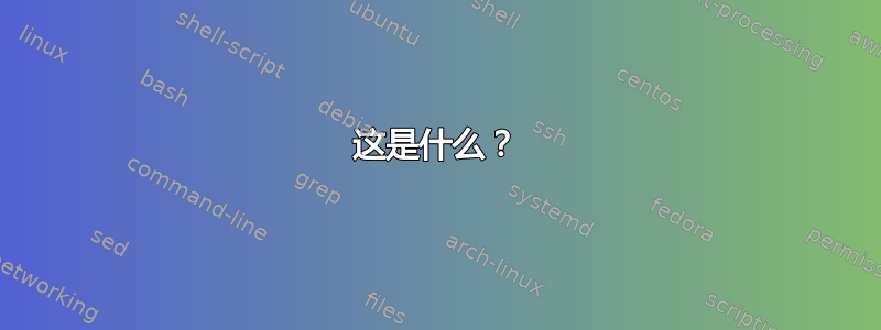 这是什么？