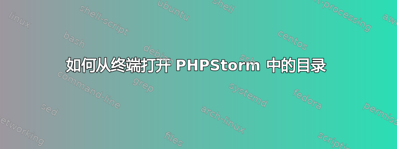 如何从终端打开 PHPStorm 中的目录