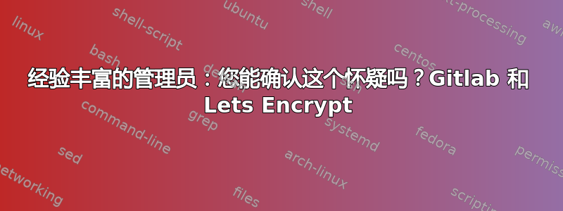 经验丰富的管理员：您能确认这个怀疑吗？Gitlab 和 Lets Encrypt