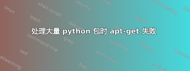 处理大量 python 包时 apt-get 失败