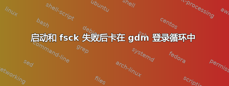 启动和 fsck 失败后卡在 gdm 登录循环中