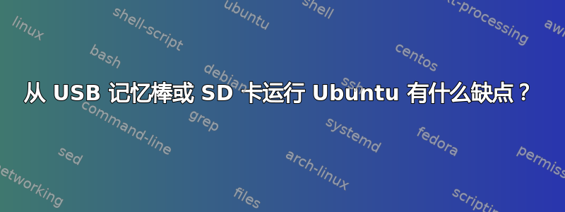 从 USB 记忆棒或 SD 卡运行 Ubuntu 有什么缺点？