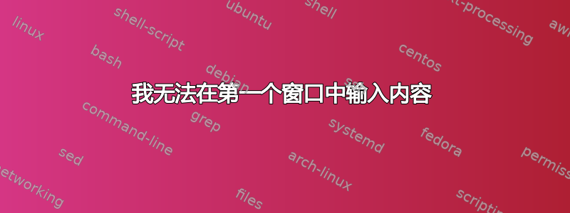 我无法在第一个窗口中输入内容