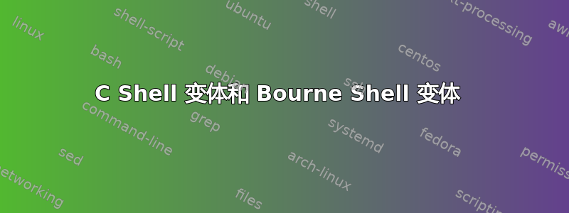 C Shell 变体和 Bourne Shell 变体 