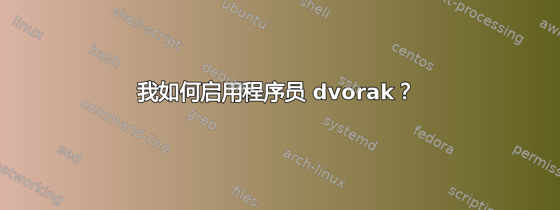 我如何启用程序员 dvorak？