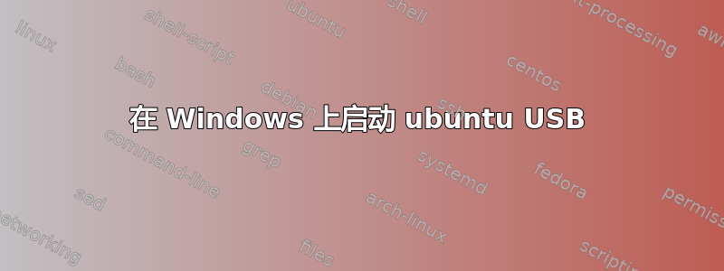 在 Windows 上启动 ubuntu USB