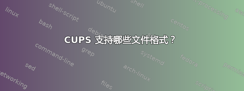 CUPS 支持哪些文件格式？