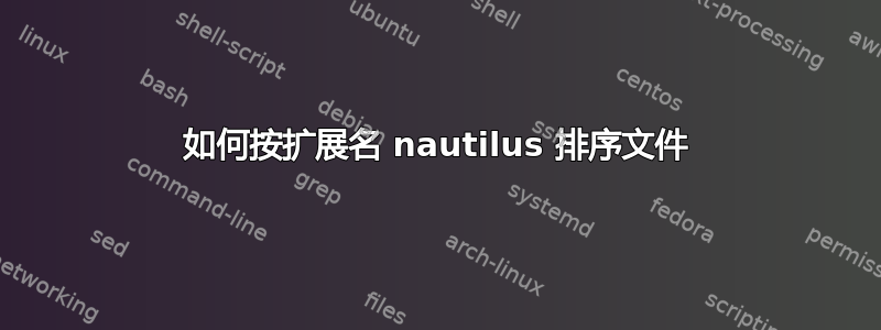 如何按扩展名 nautilus 排序文件