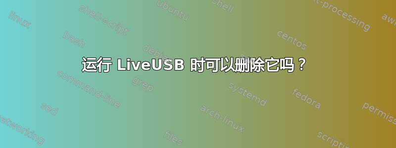 运行 LiveUSB 时可以删除它吗？