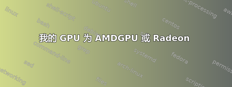 我的 GPU 为 AMDGPU 或 Radeon