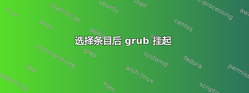 选择条目后 grub 挂起