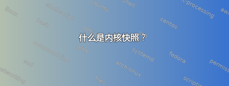 什么是内核快照？