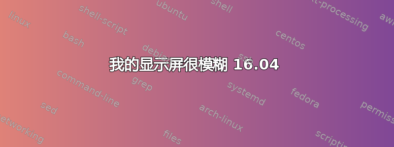 我的显示屏很模糊 16.04