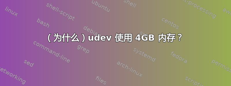 （为什么）udev 使用 4GB 内存？