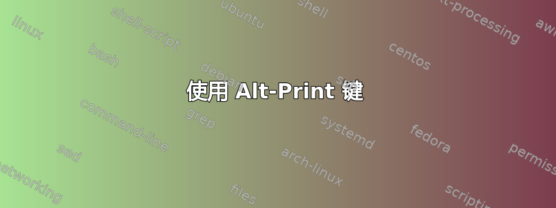 使用 Alt-Print 键