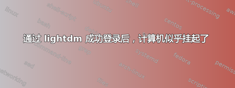 通过 lightdm 成功登录后，计算机似乎挂起了