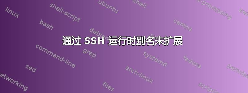 通过 SSH 运行时别名未扩展