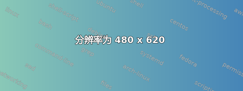 分辨率为 480 x 620