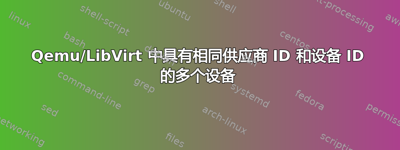 Qemu/LibVirt 中具有相同供应商 ID 和设备 ID 的多个设备