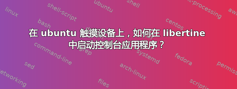 在 ubuntu 触摸设备上，如何在 libertine 中启动控制台应用程序？