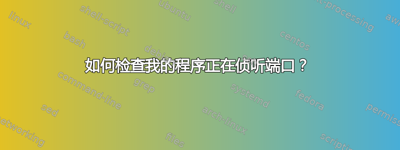 如何检查我的程序正在侦听端口？