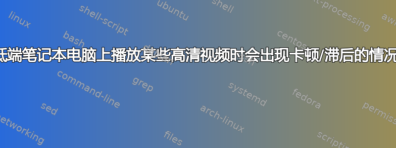 低端笔记本电脑上播放某些高清视频时会出现卡顿/滞后的情况 