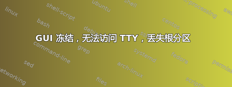 GUI 冻结，无法访问 TTY，丢失根分区 