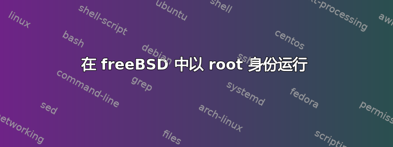 在 freeBSD 中以 root 身份运行