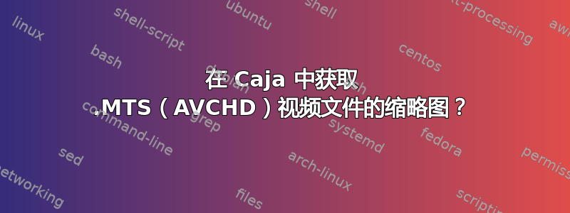 在 Caja 中获取 .MTS（AVCHD）视频文件的缩略图？