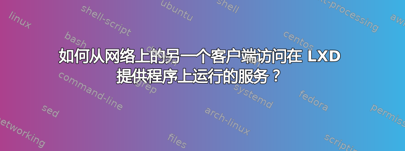 如何从网络上的另一个客户端访问在 LXD 提供程序上运行的服务？