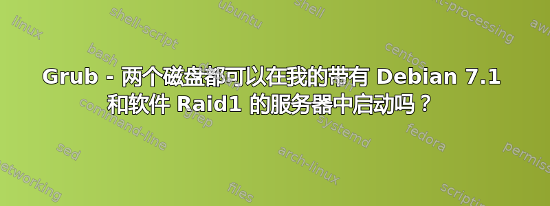 Grub - 两个磁盘都可以在我的带有 Debian 7.1 和软件 Raid1 的服务器中启动吗？