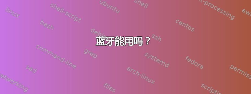 蓝牙能用吗？