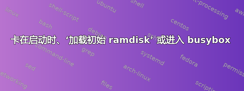 卡在启动时、‘加载初始 ramdisk’ 或进入 busybox