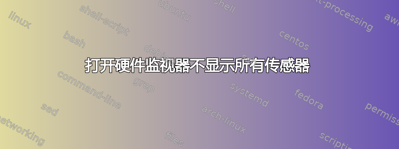 打开硬件监视器不显示所有传感器