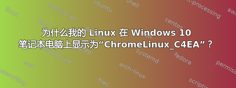 为什么我的 Linux 在 Windows 10 笔记本电脑上显示为“ChromeLinux_C4EA”？