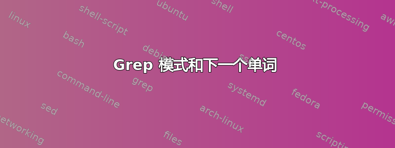 Grep 模式和下一个单词