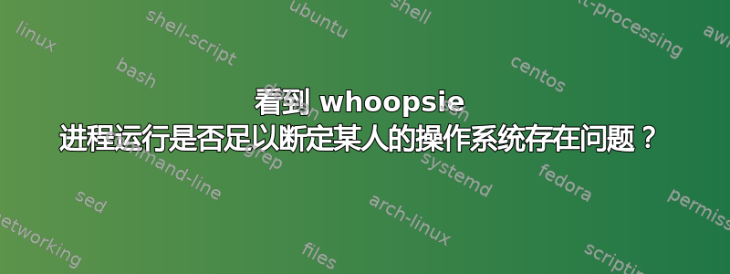 看到 whoopsie 进程运行是否足以断定某人的操作系统存在问题？