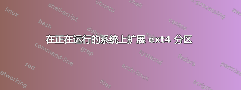 在正在运行的系统上扩展 ext4 分区