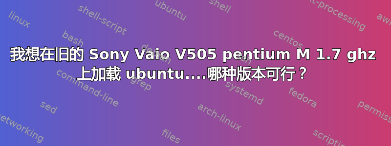 我想在旧的 Sony Vaio V505 pentium M 1.7 ghz 上加载 ubuntu....哪种版本可行？