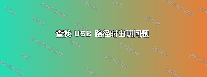 查找 USB 路径时出现问题