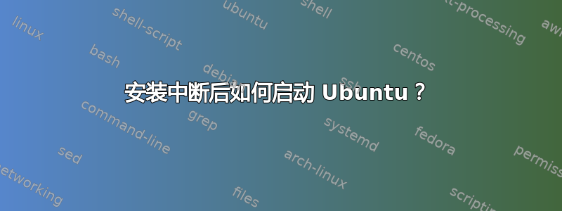 安装中断后如何启动 Ubuntu？